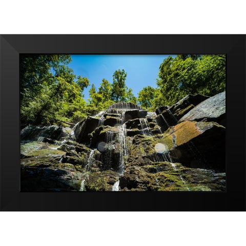 Yellow Branch Falls 2 Black Modern Wood Framed Art Print by Malone, Will