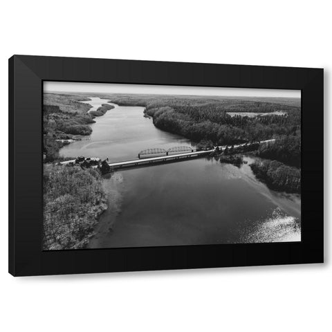 Two Bridges 2 Black Modern Wood Framed Art Print with Double Matting by Malone, Will