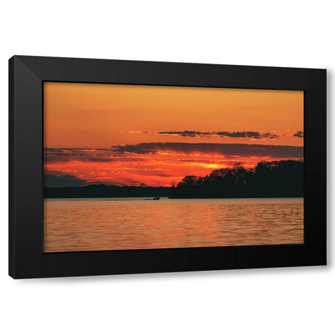 Fire on Hartwell Black Modern Wood Framed Art Print with Double Matting by Malone, Will