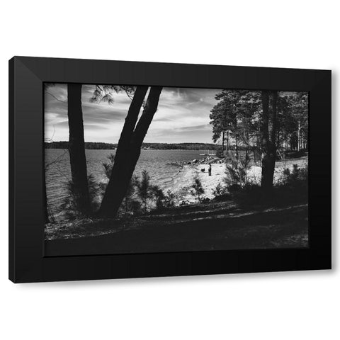 Fun Lake Beach Day Black Modern Wood Framed Art Print by Malone, Will