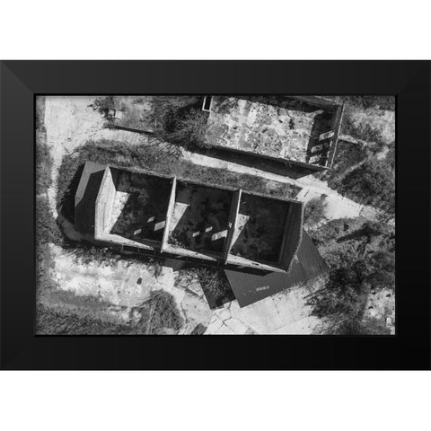 Aerial Mill Black Modern Wood Framed Art Print by Malone, Will