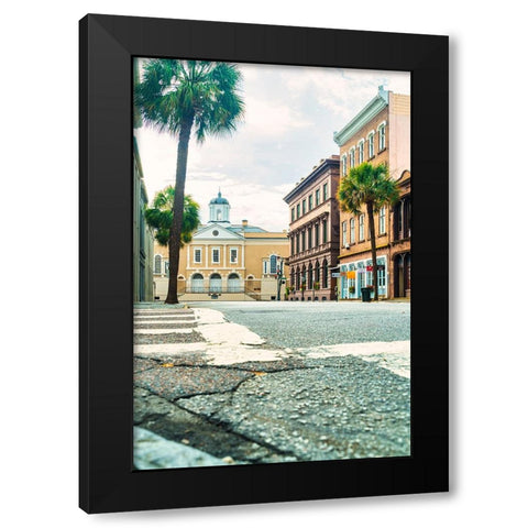 Broad street Black Modern Wood Framed Art Print with Double Matting by Malone, Will