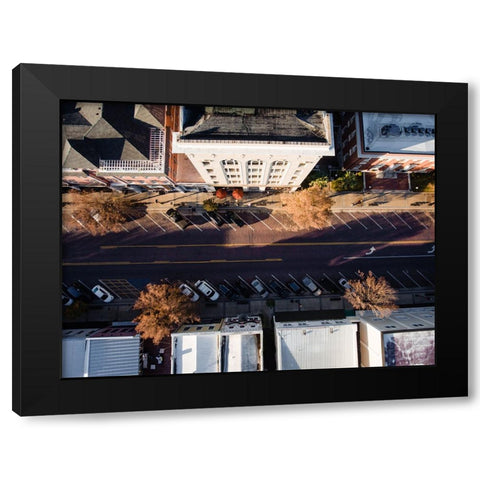 Business Exchange Above Black Modern Wood Framed Art Print with Double Matting by Malone, Will