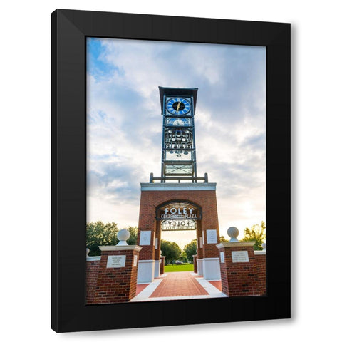 Centennial Plaza Vertical Black Modern Wood Framed Art Print with Double Matting by Malone, Will