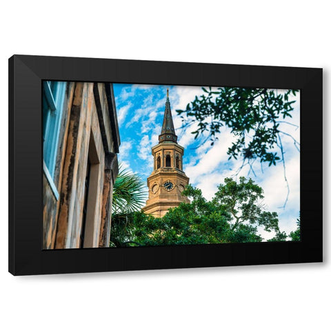 Church of Church Street Black Modern Wood Framed Art Print by Malone, Will
