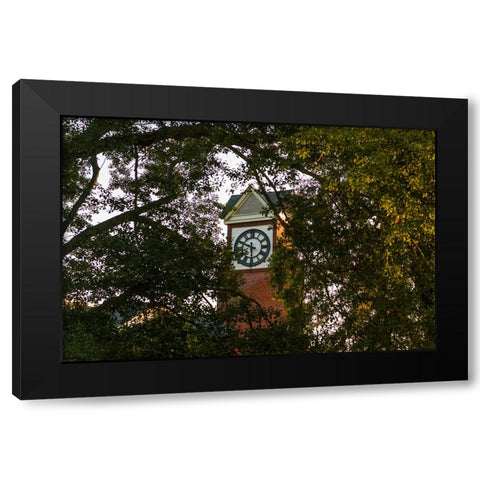 Clock Black Modern Wood Framed Art Print with Double Matting by Malone, Will