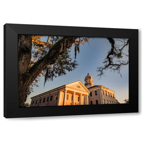 Courthouse 6 Sunrise Black Modern Wood Framed Art Print with Double Matting by Malone, Will