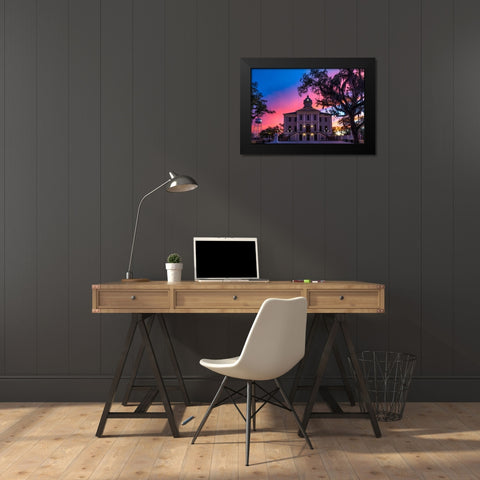 Courthouse Sunset 2 Black Modern Wood Framed Art Print by Malone, Will