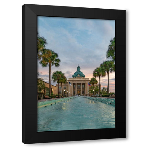 Courthouse Vertical Black Modern Wood Framed Art Print by Malone, Will