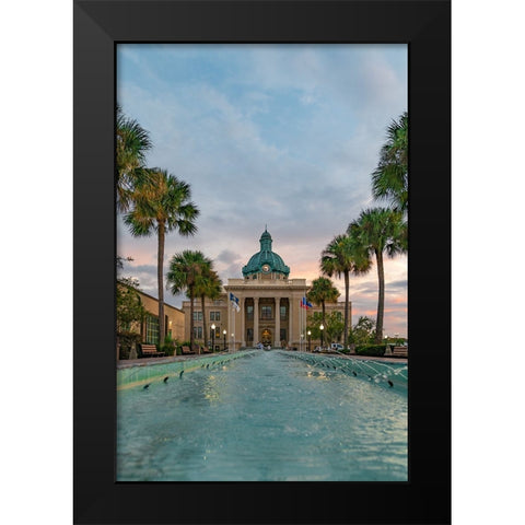 Courthouse Vertical Black Modern Wood Framed Art Print by Malone, Will
