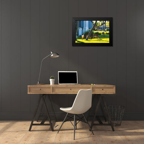 Fripp Deer Black Modern Wood Framed Art Print by Malone, Will