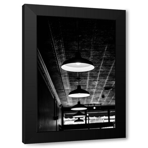 Hanging Lights Black Modern Wood Framed Art Print with Double Matting by Malone, Will