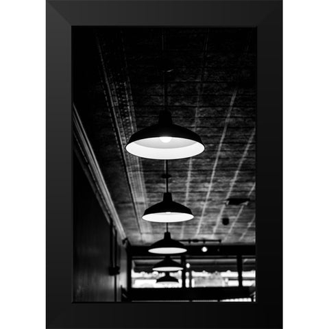 Hanging Lights Black Modern Wood Framed Art Print by Malone, Will