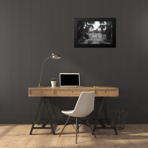 Hey Black Modern Wood Framed Art Print by Malone, Will