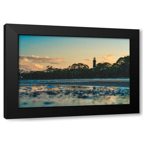 Hunting Island Lighthouse 2 Black Modern Wood Framed Art Print with Double Matting by Malone, Will