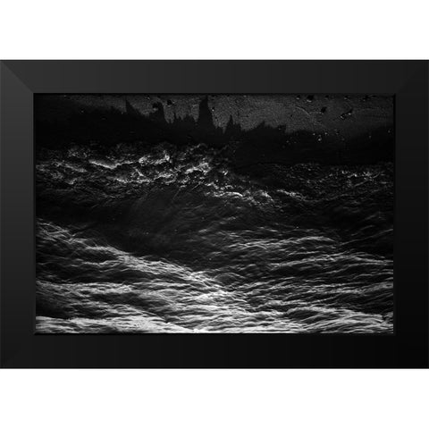 Lake Waves Black Modern Wood Framed Art Print by Malone, Will