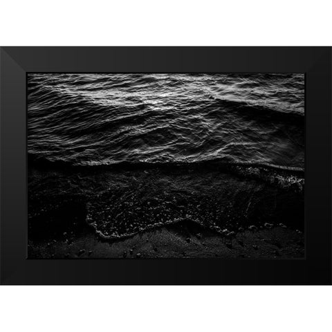 Lake Waves 2 Black Modern Wood Framed Art Print by Malone, Will