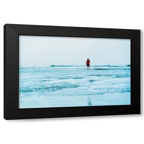 Man in the Sea Black Modern Wood Framed Art Print by Malone, Will