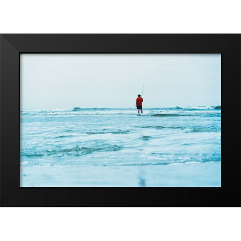 Man in the Sea Black Modern Wood Framed Art Print by Malone, Will