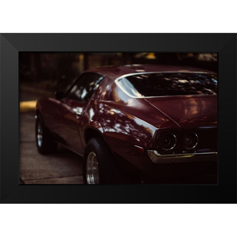 Maroon Camaro Black Modern Wood Framed Art Print by Malone, Will