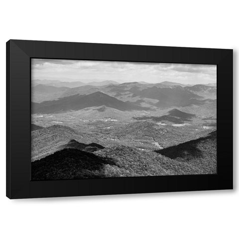 Monochrome Mountains Black Modern Wood Framed Art Print by Malone, Will