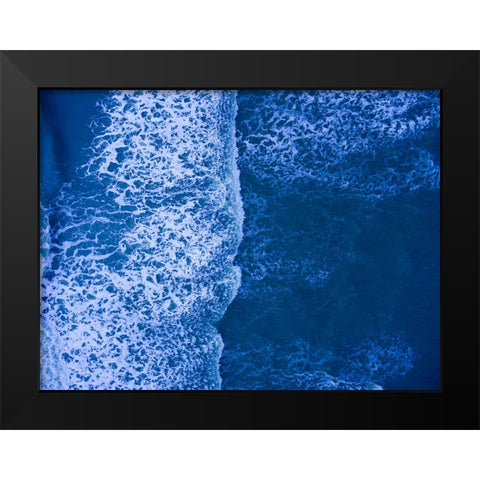 Morning Waves Blue Black Modern Wood Framed Art Print by Malone, Will