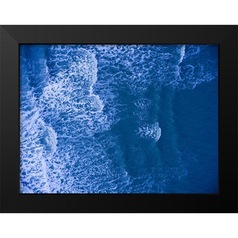 Morning Waves Blue 2 Black Modern Wood Framed Art Print by Malone, Will