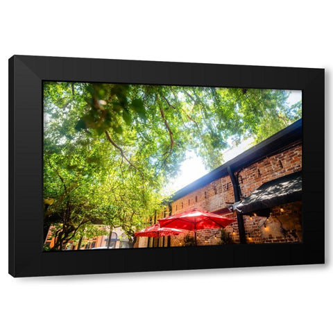 Patio Black Modern Wood Framed Art Print with Double Matting by Malone, Will