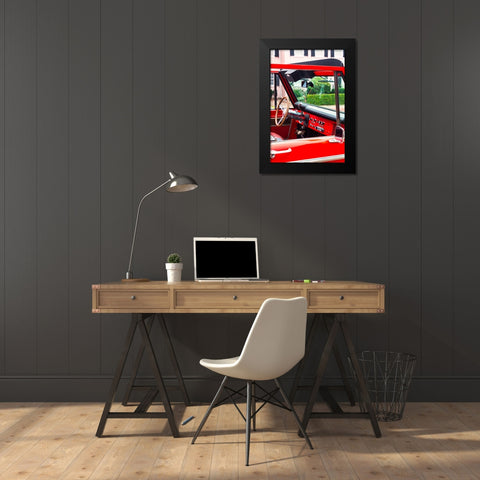 The Red Car Black Modern Wood Framed Art Print by Malone, Will