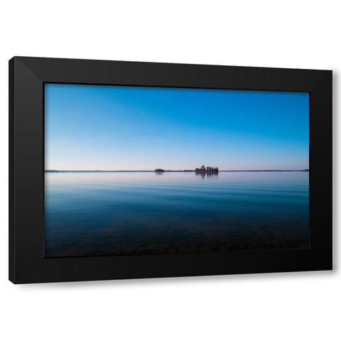 Two Islands Wide Black Modern Wood Framed Art Print with Double Matting by Malone, Will
