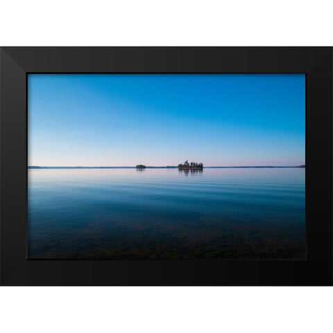 Two Islands Wide Black Modern Wood Framed Art Print by Malone, Will