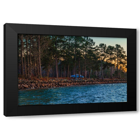 Untitled Blue Car Sunset Photo Black Modern Wood Framed Art Print by Malone, Will