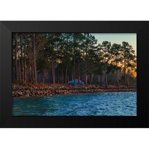 Untitled Blue Car Sunset Photo Black Modern Wood Framed Art Print by Malone, Will