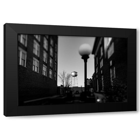 Watertower Alley Black Modern Wood Framed Art Print with Double Matting by Malone, Will