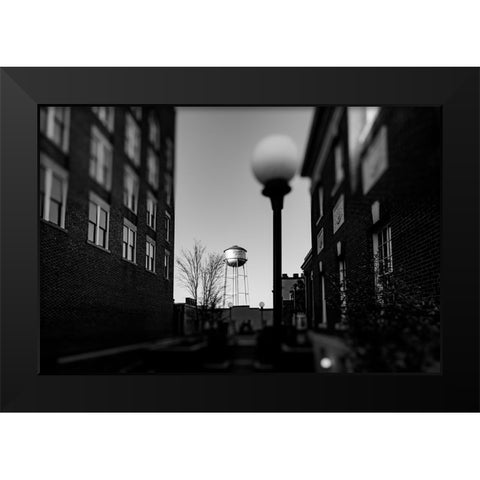 Watertower Alley Black Modern Wood Framed Art Print by Malone, Will