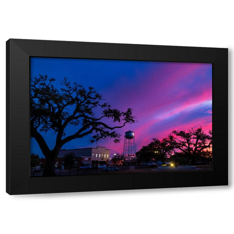 Watertower Sunset Black Modern Wood Framed Art Print with Double Matting by Malone, Will