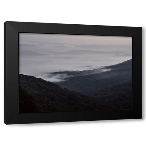 Wave of Fog Black Modern Wood Framed Art Print with Double Matting by Malone, Will