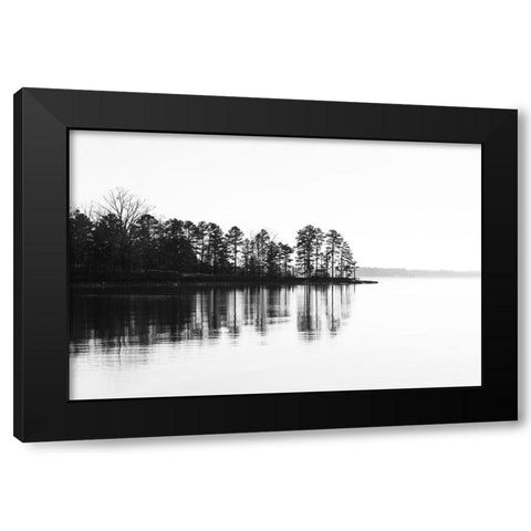 Waveform Black Modern Wood Framed Art Print by Malone, Will