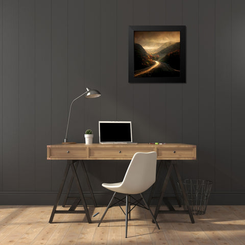 Autumn Road 5 Black Modern Wood Framed Art Print by Screendoor