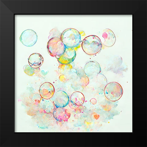 Bubbles 10 Black Modern Wood Framed Art Print by Screendoor