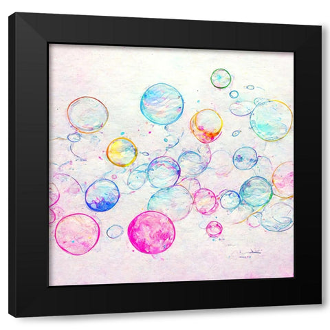 Bubbles 11 Black Modern Wood Framed Art Print by Screendoor