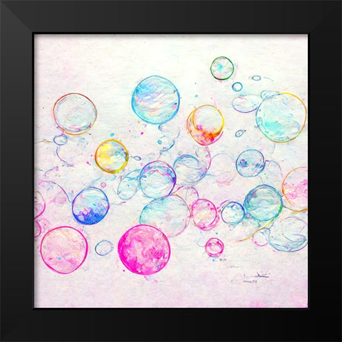 Bubbles 11 Black Modern Wood Framed Art Print by Screendoor