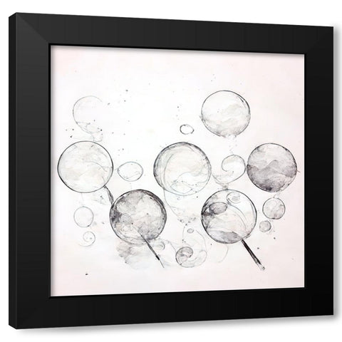 Bubbles 12 Black Modern Wood Framed Art Print by Screendoor