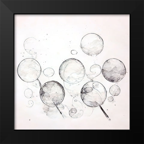 Bubbles 12 Black Modern Wood Framed Art Print by Screendoor