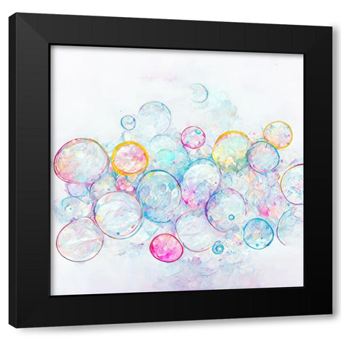 Bubbles 14 Black Modern Wood Framed Art Print by Screendoor
