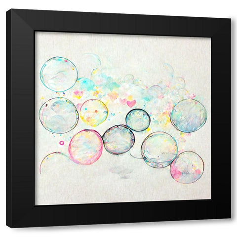 Bubbles 15 Black Modern Wood Framed Art Print by Screendoor