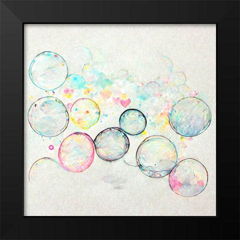 Bubbles 15 Black Modern Wood Framed Art Print by Screendoor