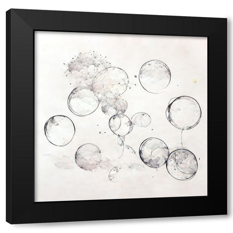 Bubbles 4 Black Modern Wood Framed Art Print by Screendoor