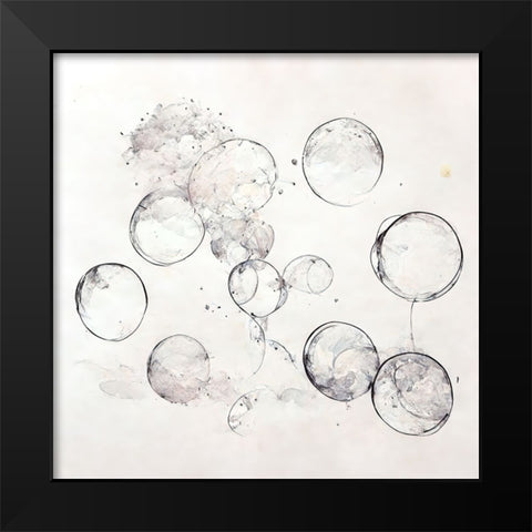 Bubbles 4 Black Modern Wood Framed Art Print by Screendoor