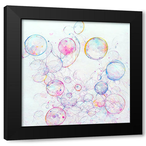 Bubbles 6 Black Modern Wood Framed Art Print by Screendoor
